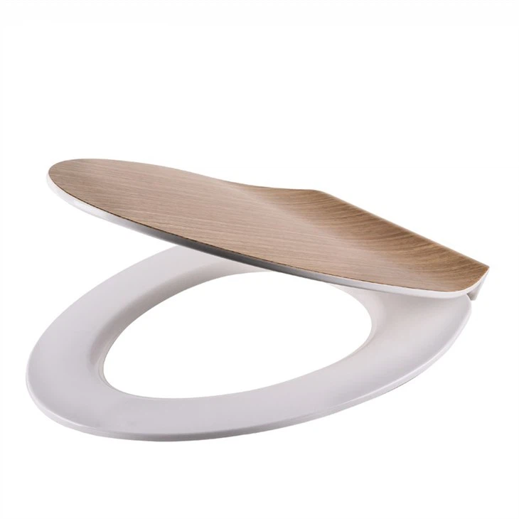 WC-Sitz mit Soft-Close-Funktion in Holzoptik